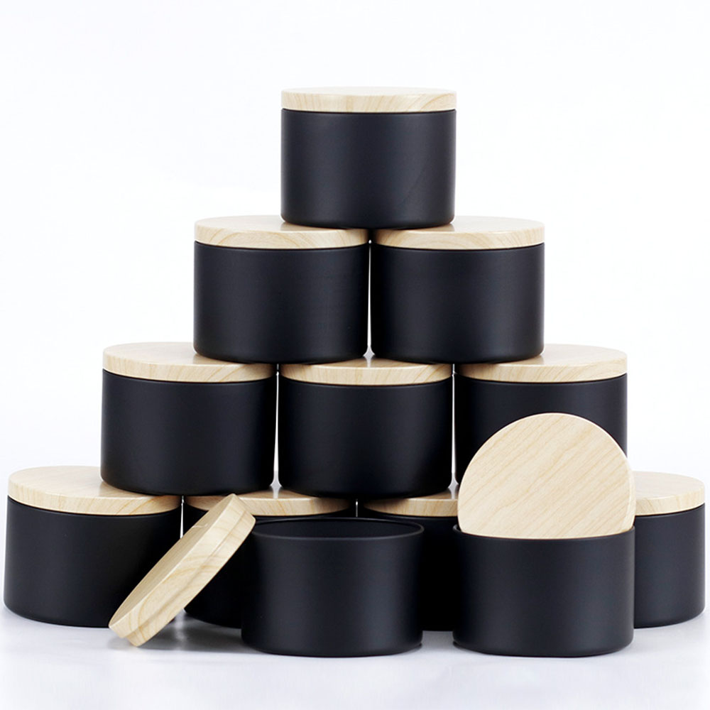 Candle Making Supplies Jars - 24 adet 4 oz Siyah Mum