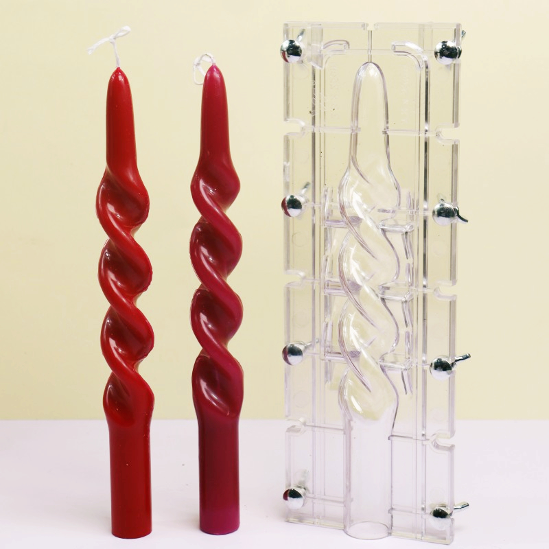 Candle Supplies Kit - Bükülmüş Şerit Sütun Akrilik Mum Kalıp