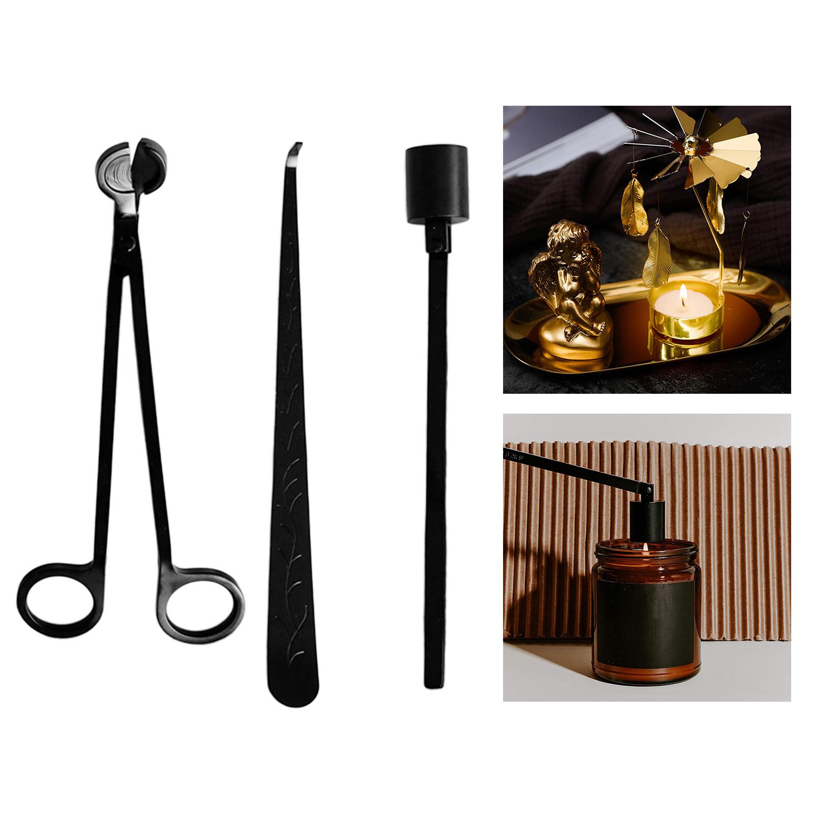 Wick Dipper Tool - Siyah Paslanmaz Çelik Mum Fitili Söndürücü