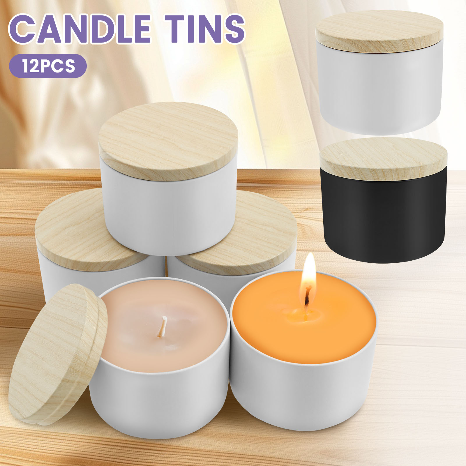 Candle Making Supplies Jars - 12 adet 8 oz Demir Boş