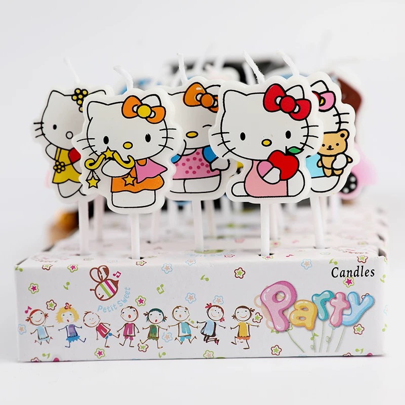 5 adet/takım Kawaii HelloKitty - Candle Supplies Kit incelemesi ve fiyatı