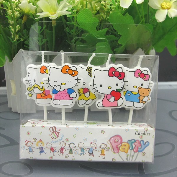 5 adet/takım Kawaii HelloKitty - Candle Supplies Kit incelemesi ve fiyatı