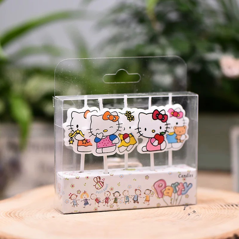 5 adet/takım Kawaii HelloKitty - Candle Supplies Kit incelemesi ve fiyatı