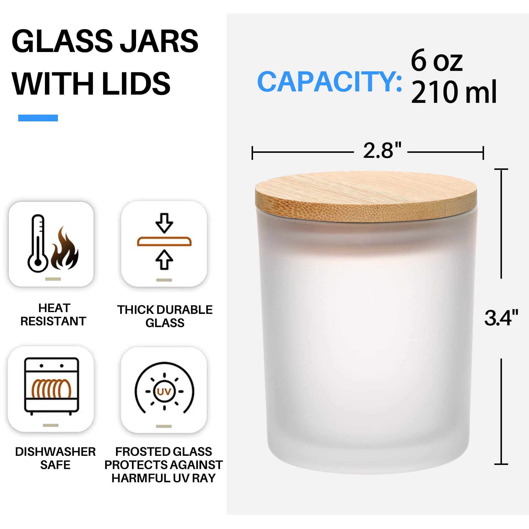 6-Pack 6OZ buzlu Amber cam mum - Candle Making Supplies Jars incelemesi ve fiyatı